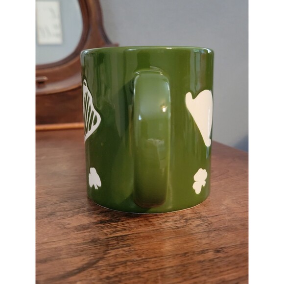 Vintage Relpo Green Harp Lucky 4 Leaf Clover Mug St. Patrick's Day Leprech Japan - Picture 5 of 7